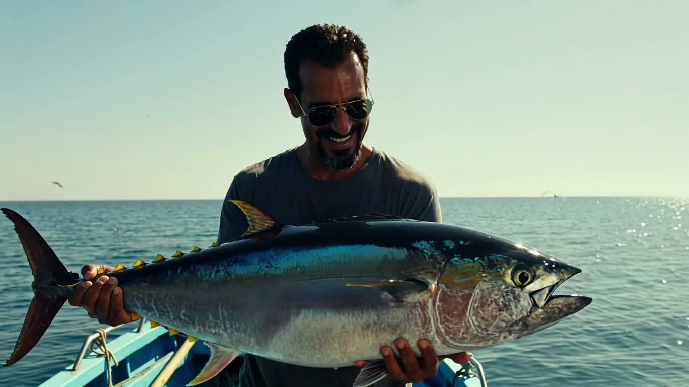 A Tuna's Surprising Counterattack at Sea