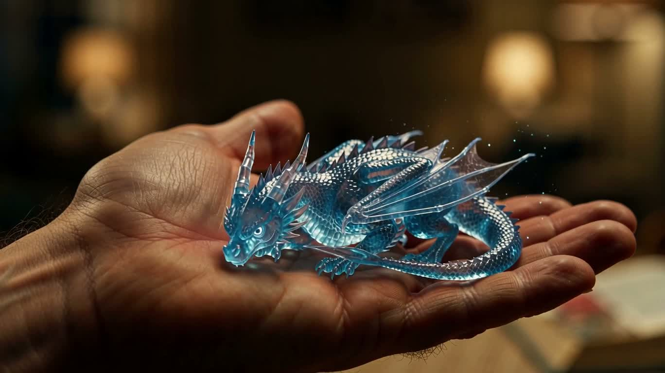 水晶小龙与橘猫 — AI video creation