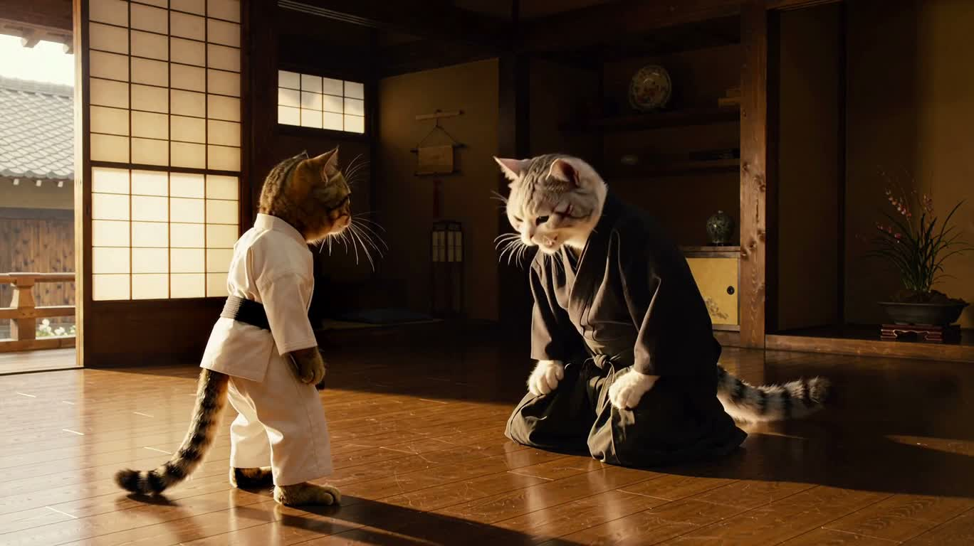 道场猫武斗 — AI video creation