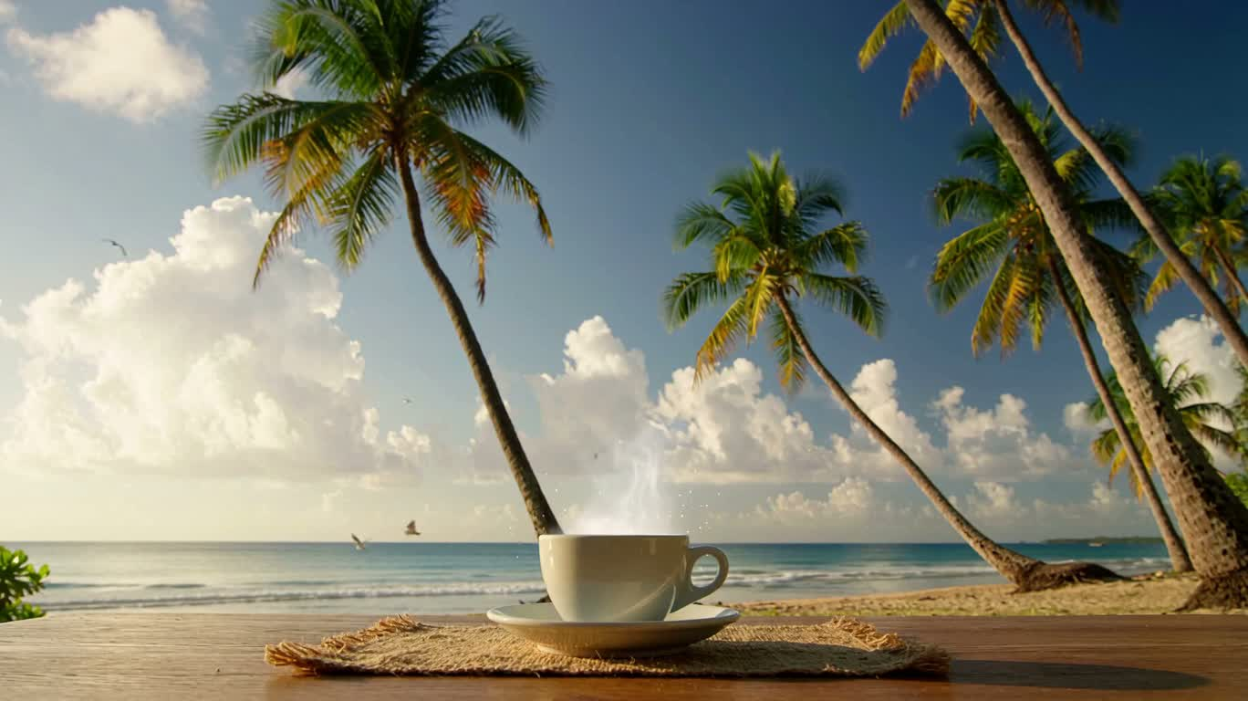 Moment café au bord de mer — AI video creation