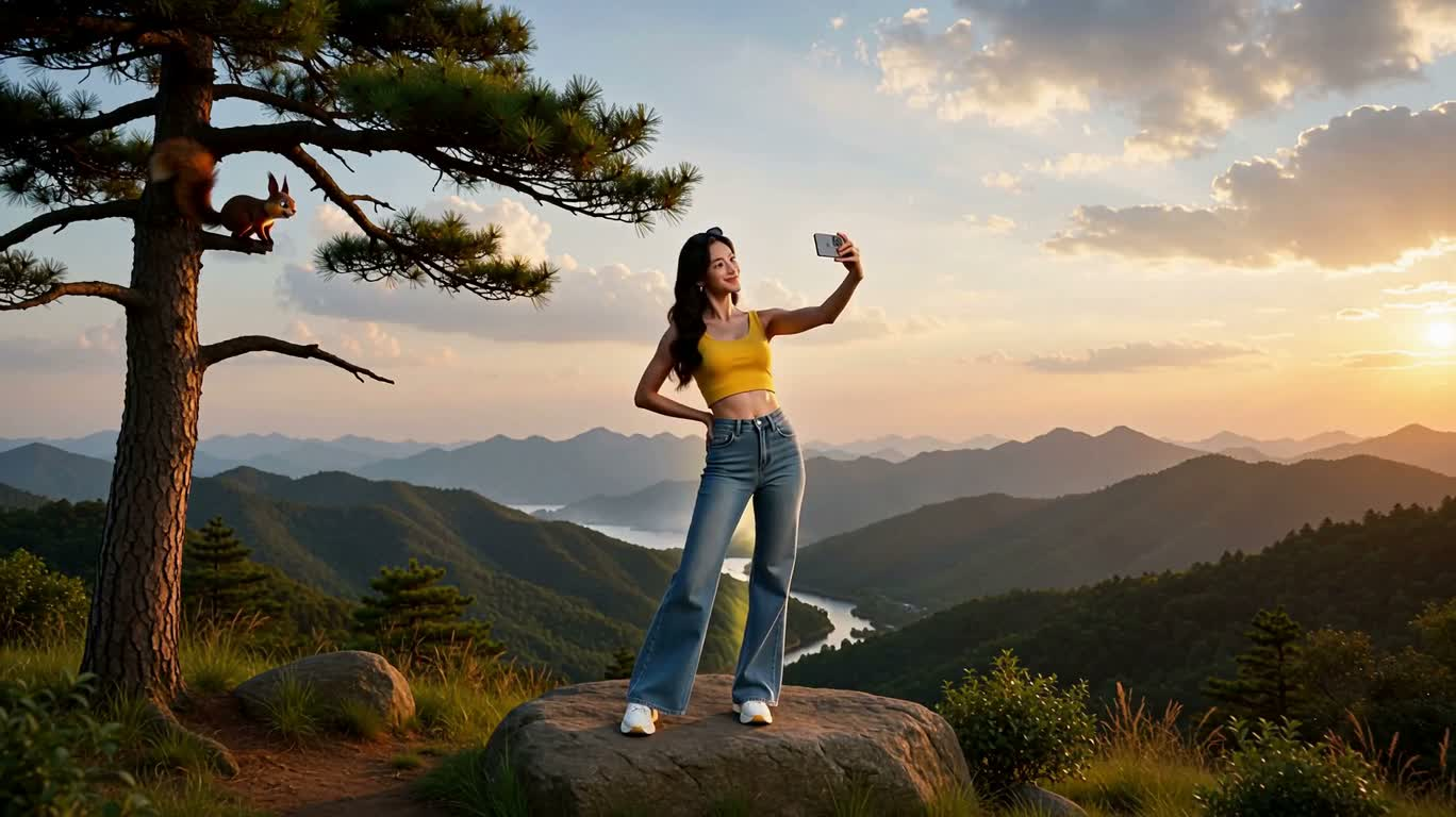 Squirrel Selfie Chaos on Sunset Peak