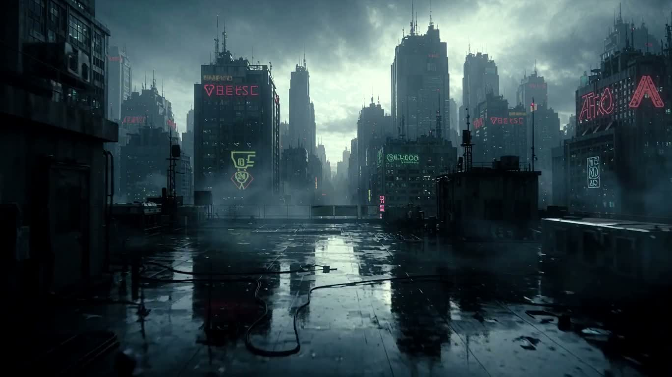 雨夜霓虹都市极速穿行 — AI video creation