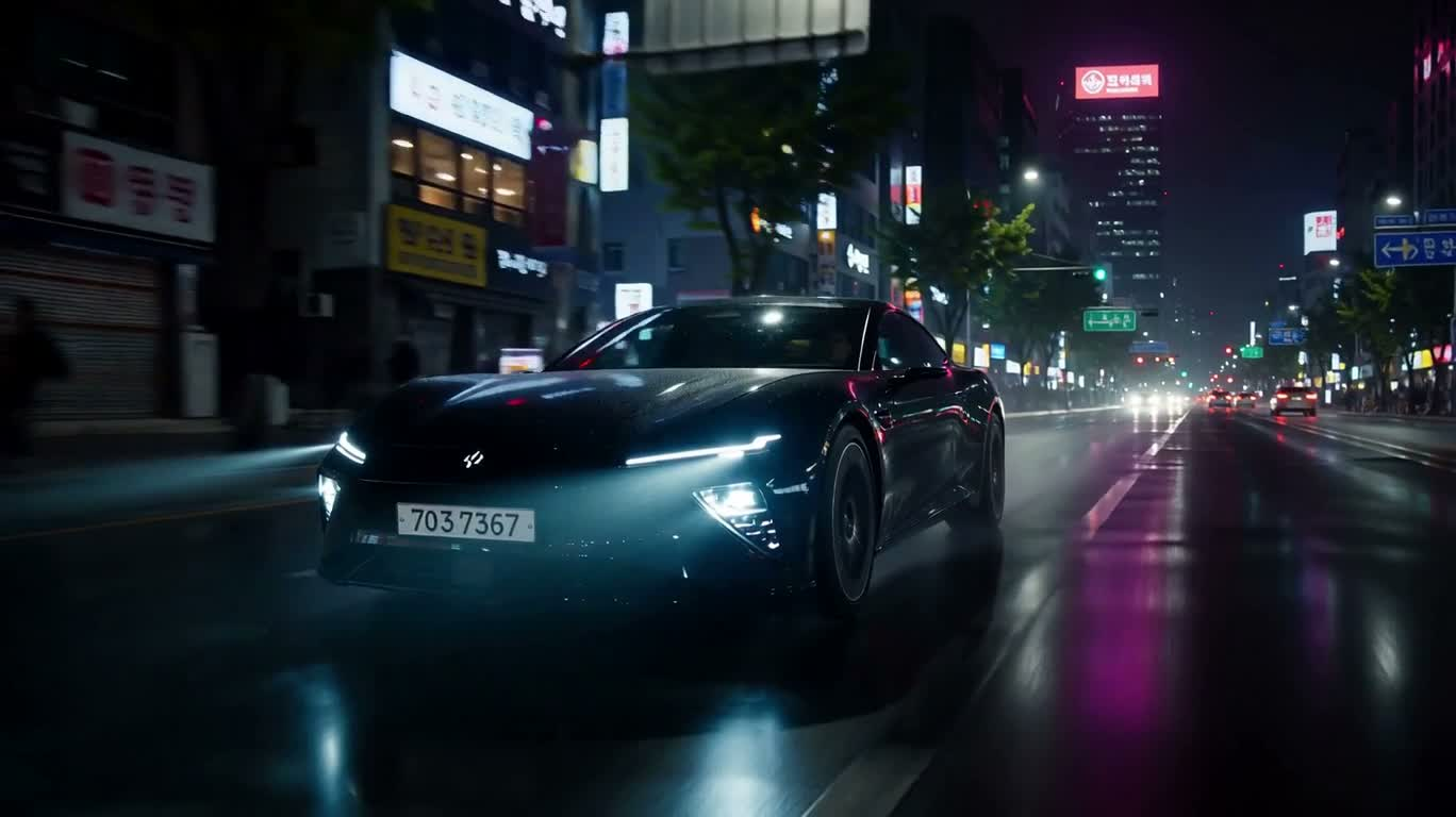 首尔霓虹自动驾驶 — AI video creation