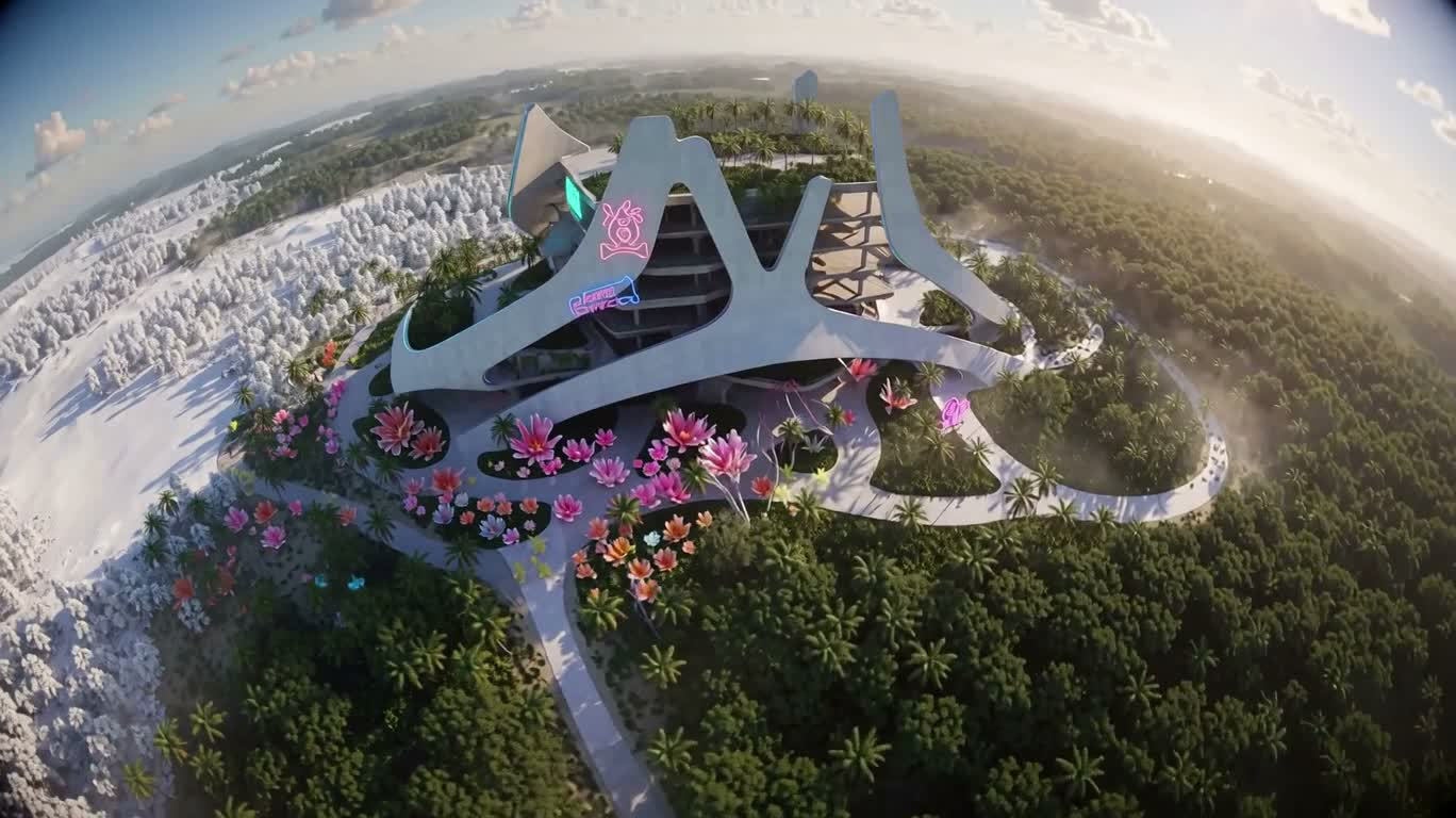 Future Architecture in a Neon Wasteland — AI video creation