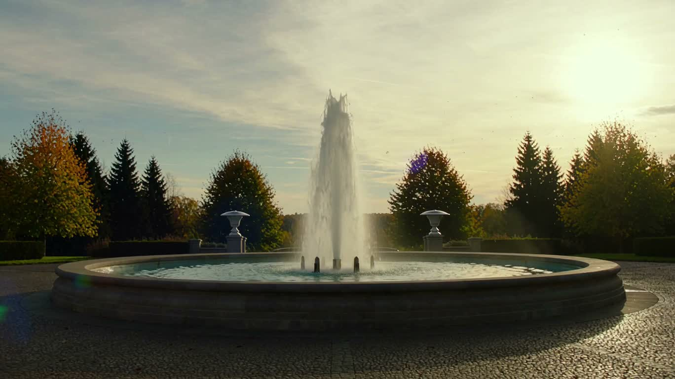 La fontaine se change en poissons nageant dans le ciel — AI video creation