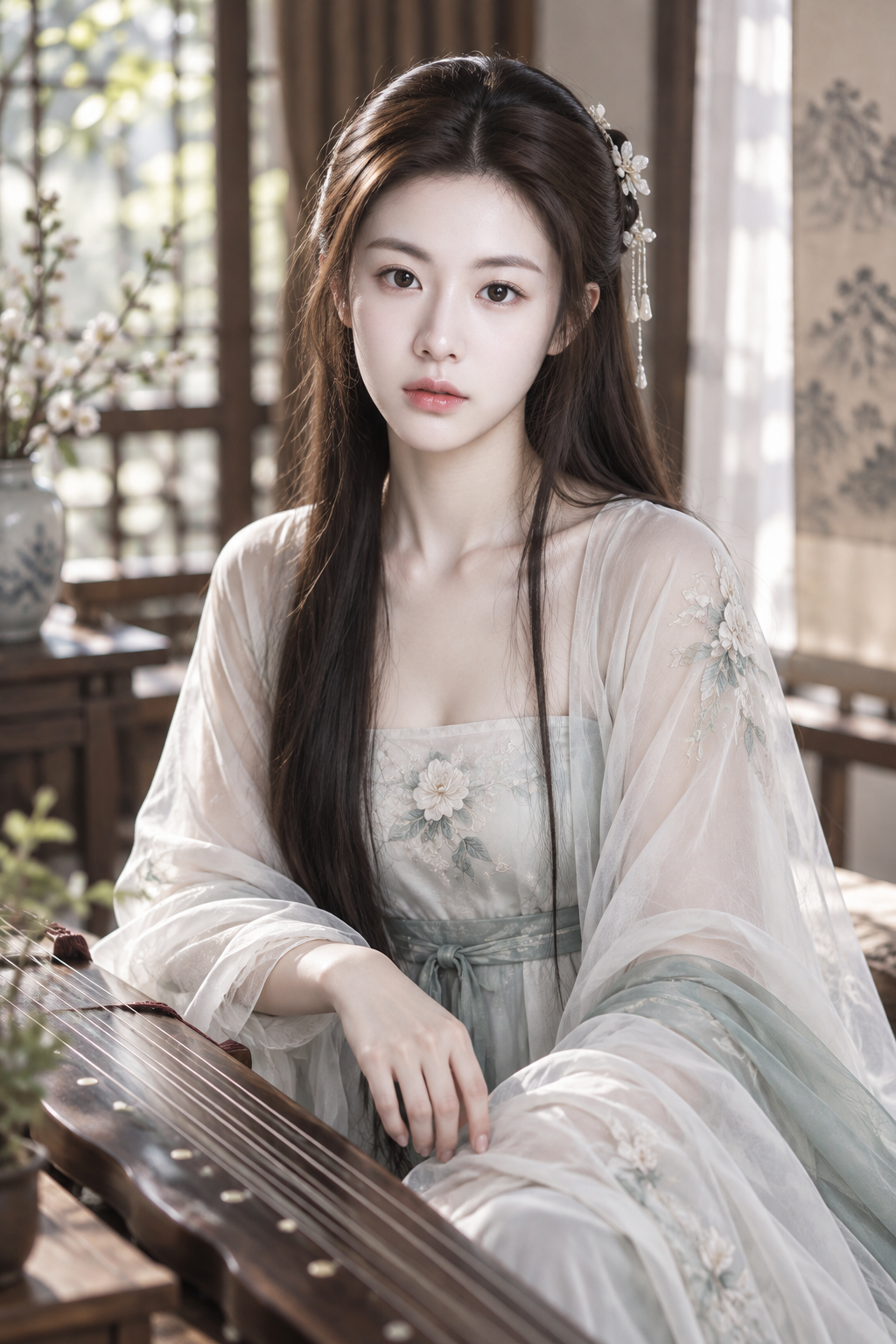 4K写实新中式古风半身女性人像 — AI image creation