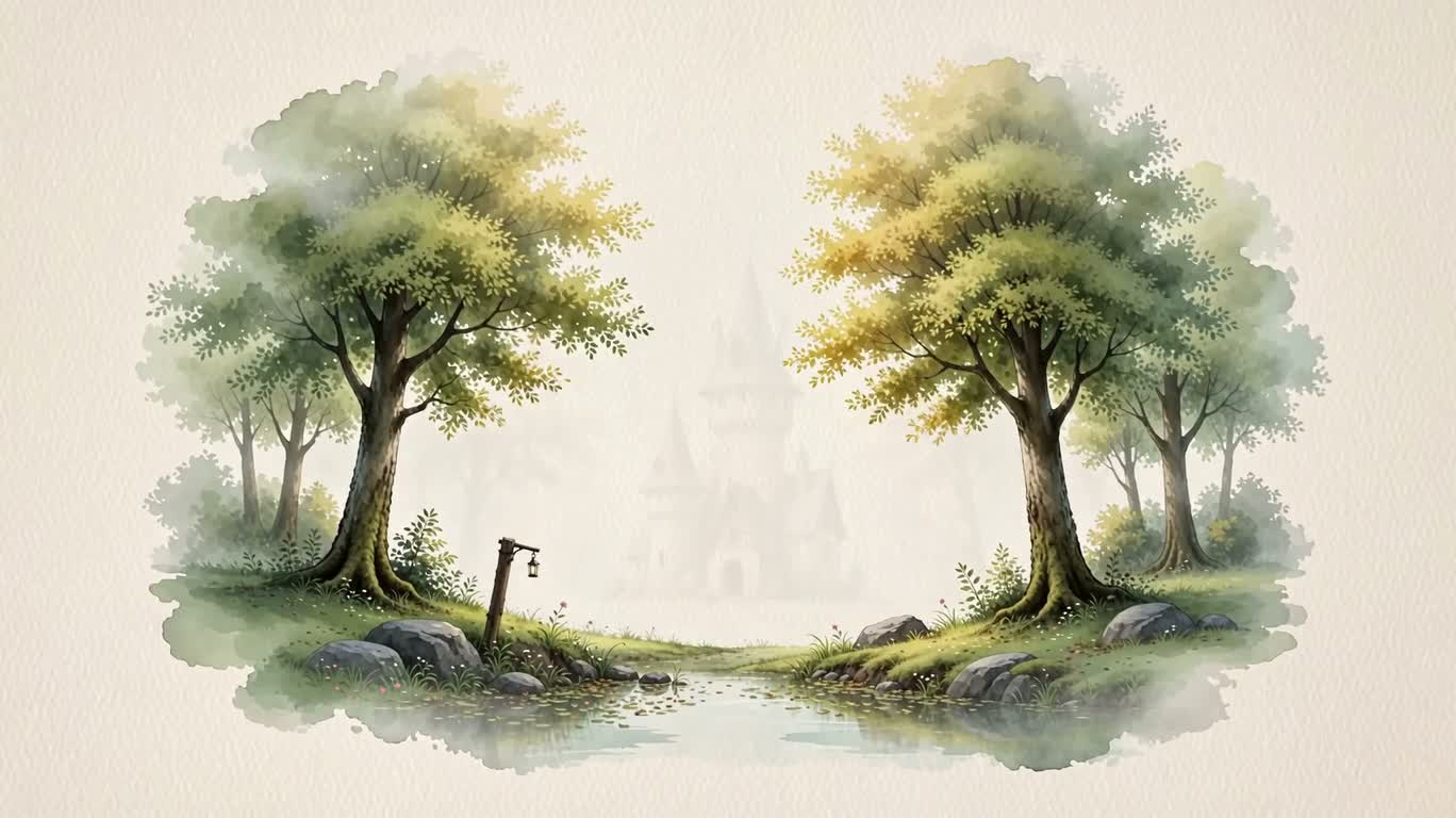 Tháp phù thủy cổ tích trong sương mù