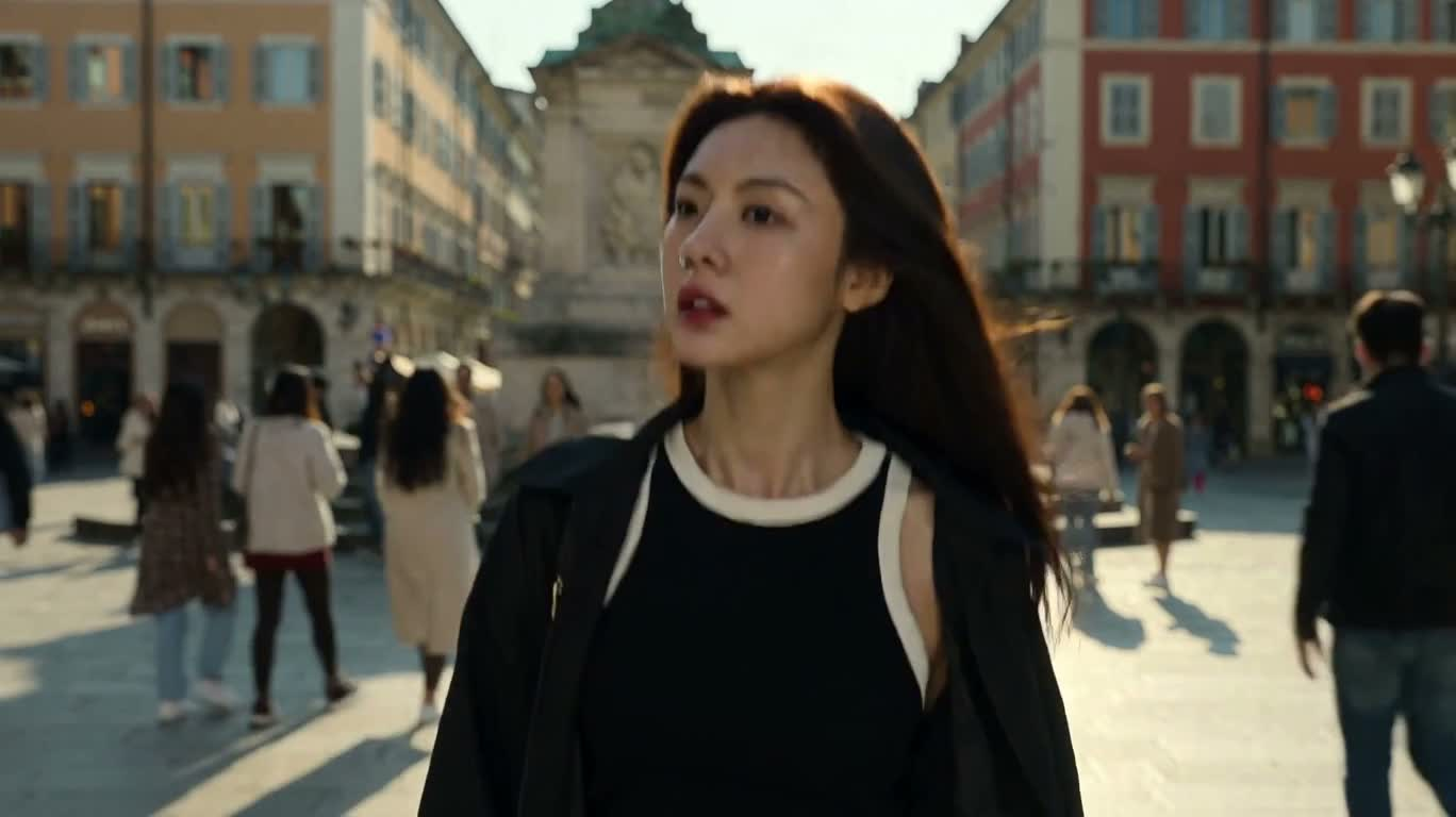 阳光广场的意外跌倒与从容离开 — AI video creation