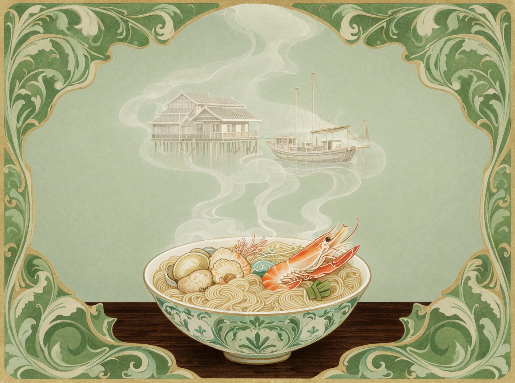 蒸し海鮮麺 · アール・ヌーヴォー