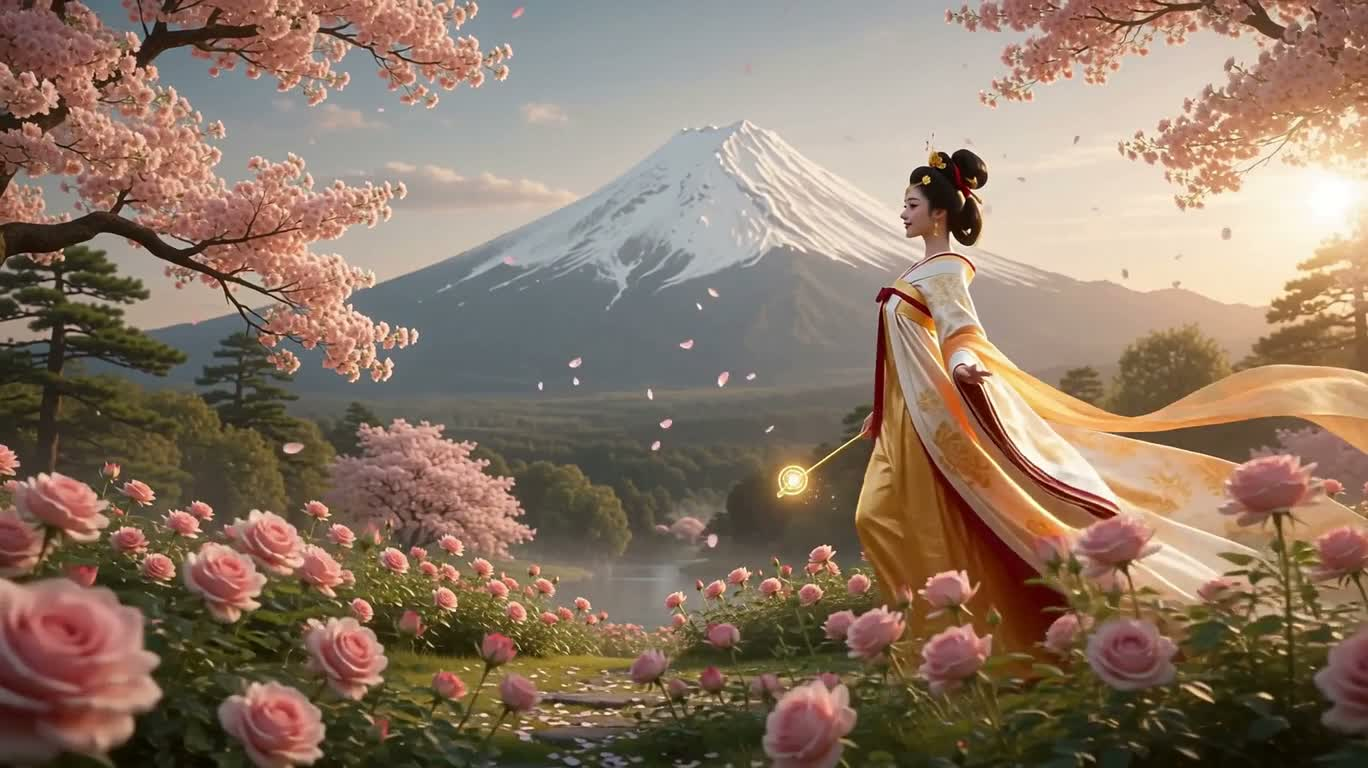 玫瑰园白猫公主的驱邪魔法 — AI video creation