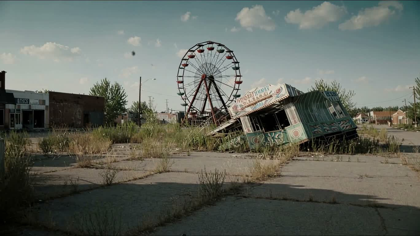 荒废游乐园遗迹 — AI video creation