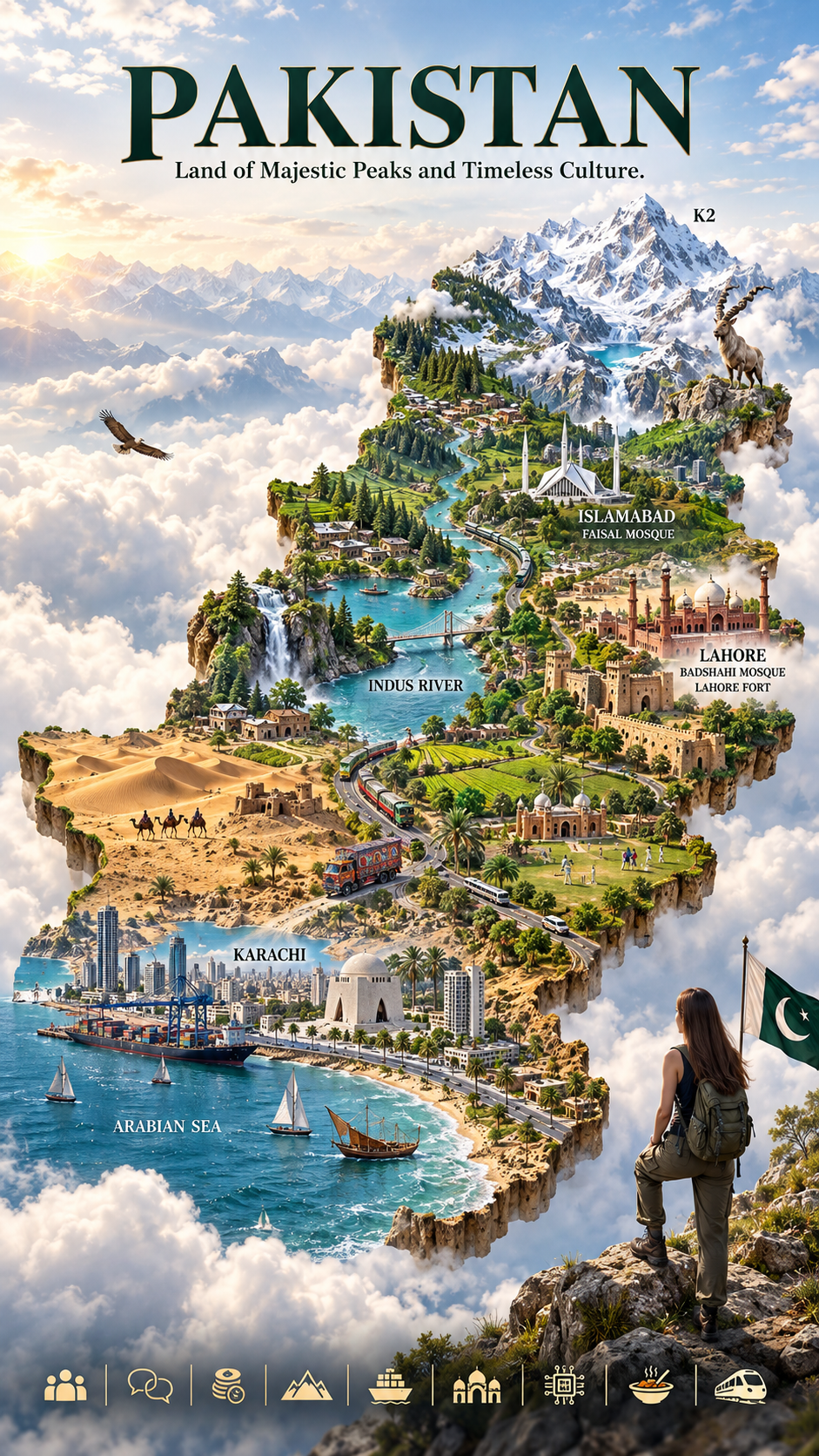 巴基斯坦微缩地形旅游海报 — AI image creation