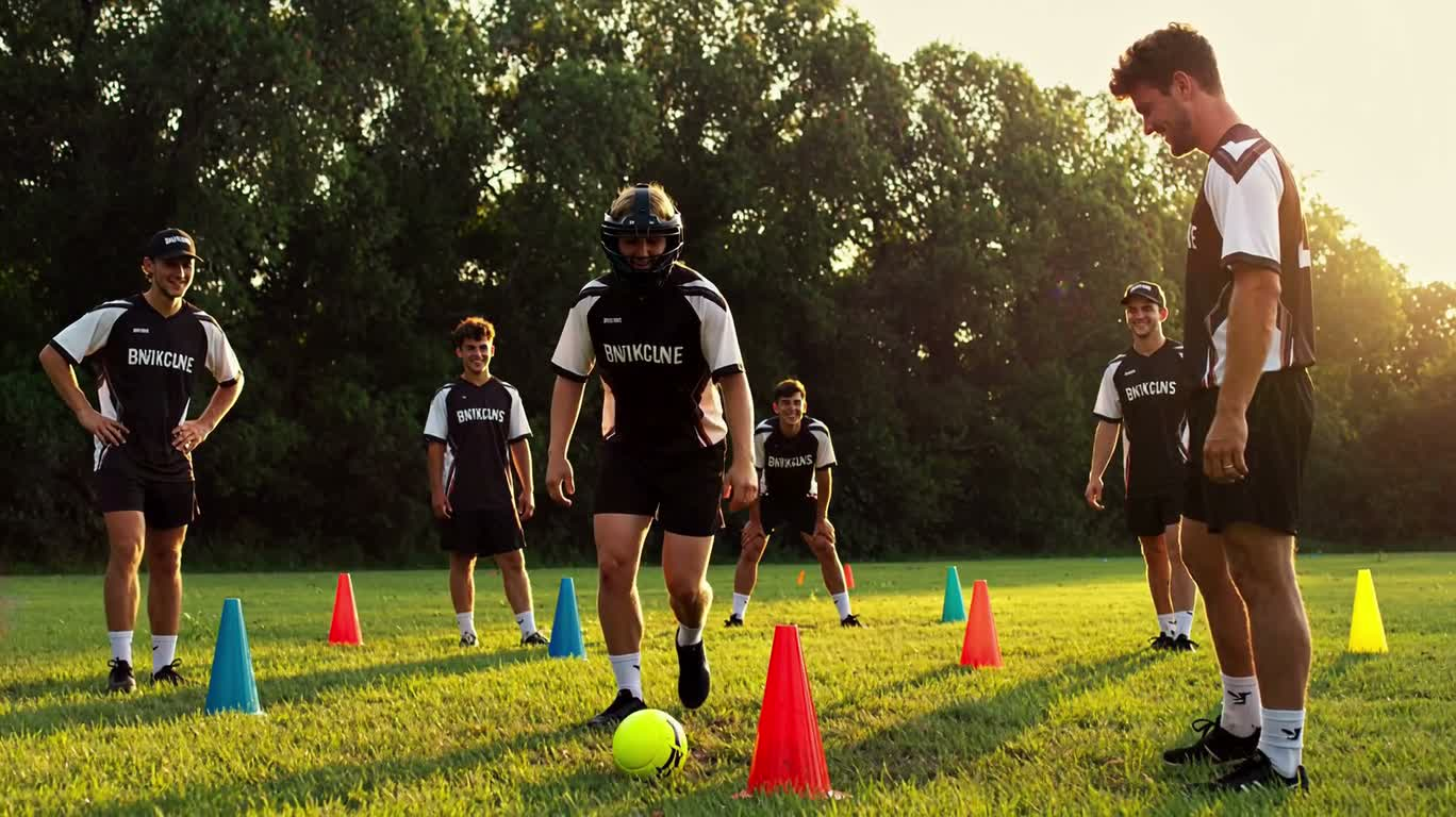 Football Match at Golden Hour — AI video creation