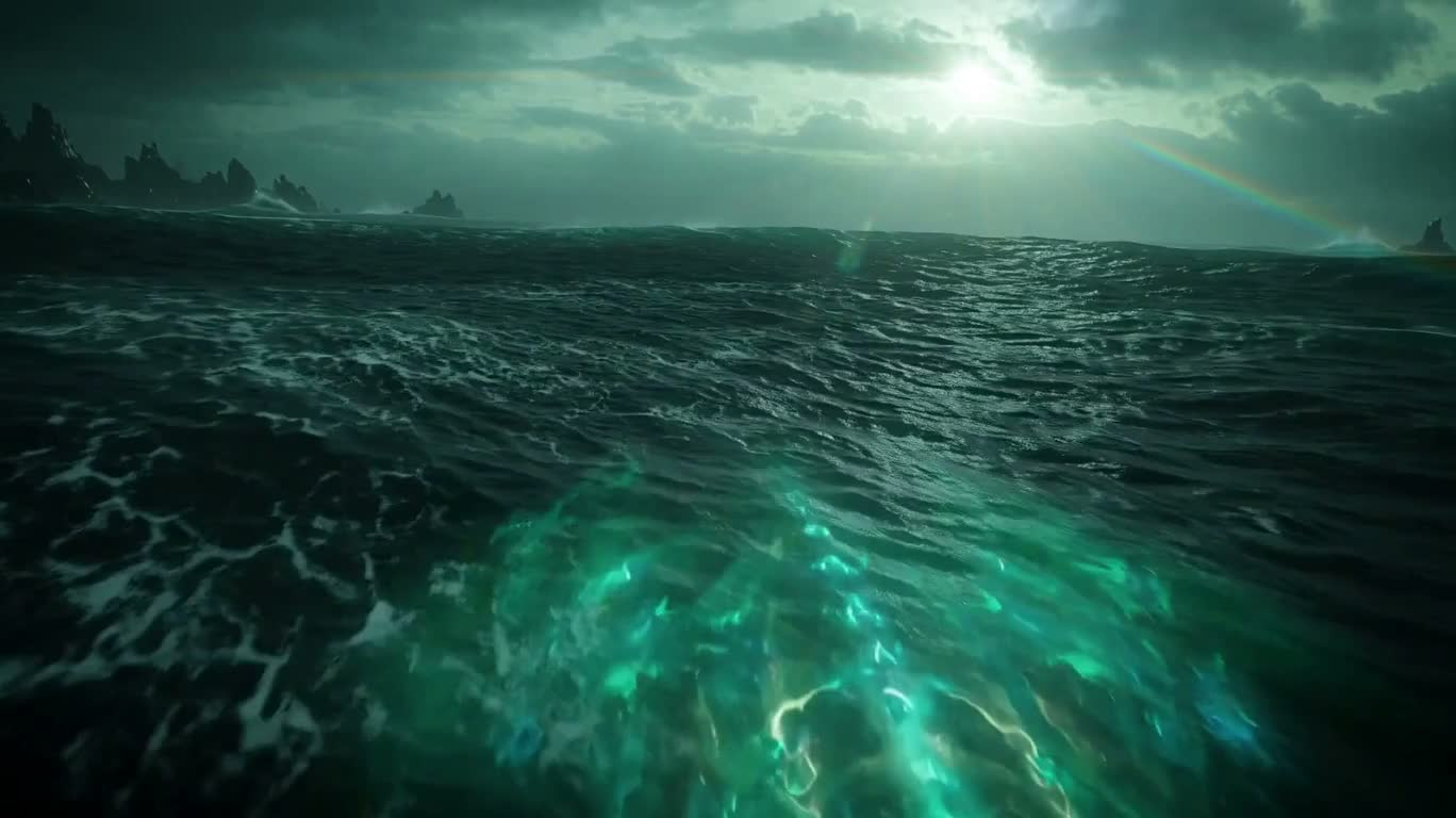 风暴海上的海蛇与蟹王 — AI video creation