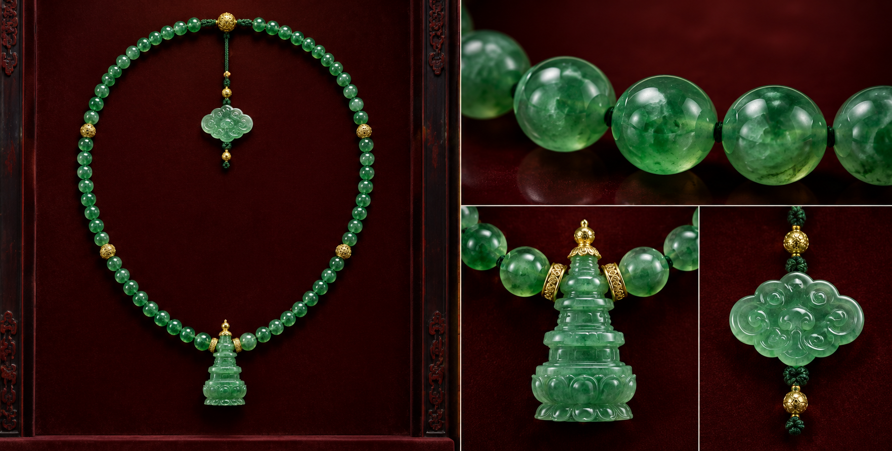 Imperial-grade jadeite court-bead design — AI image creation