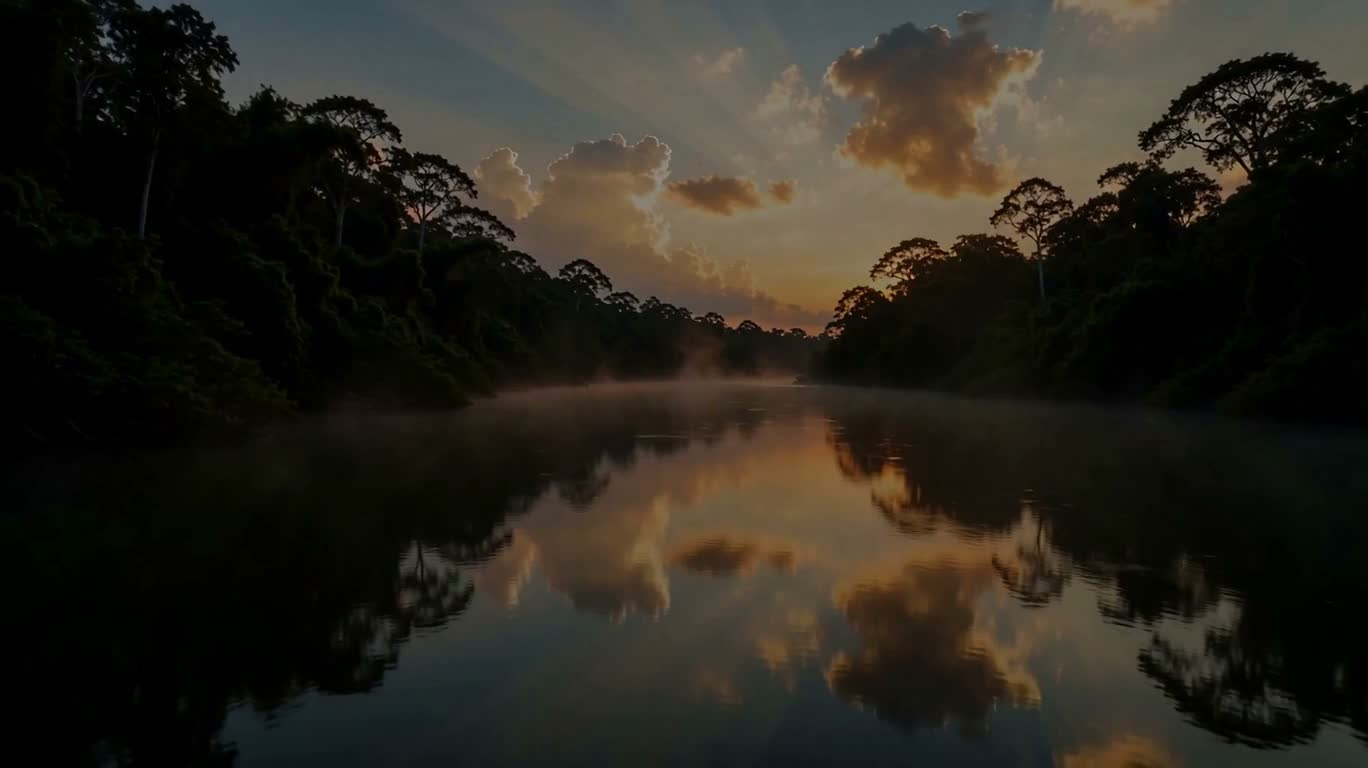 黎明圣境雨林河流 — AI video creation