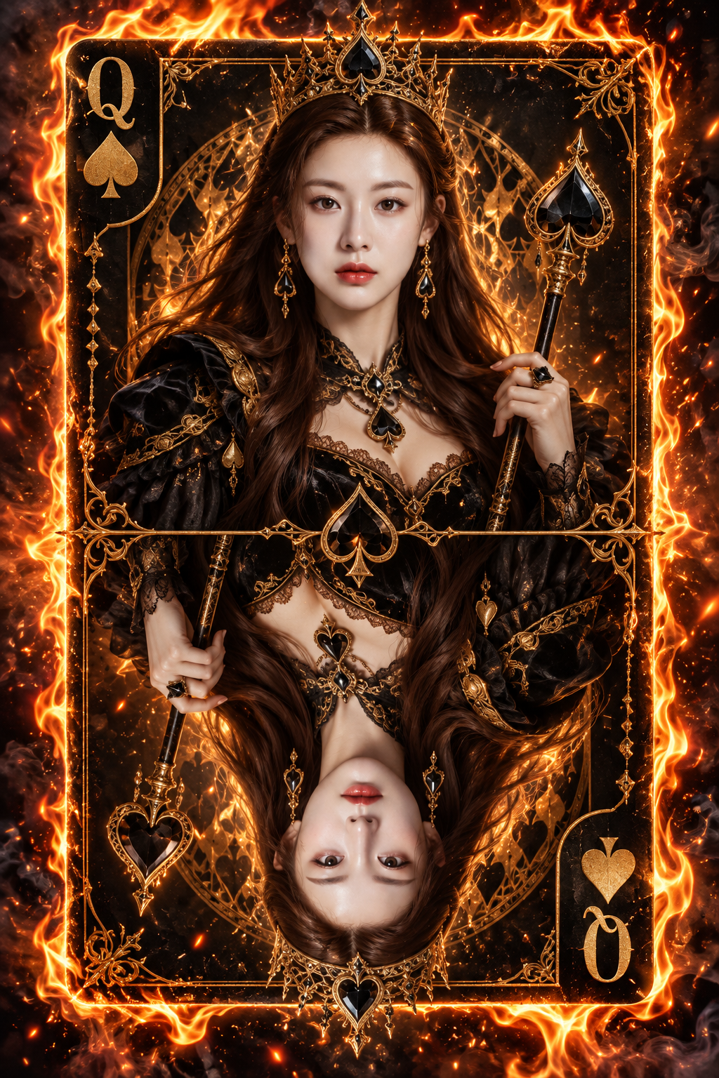 烈焰黑桃皇后 — AI image creation