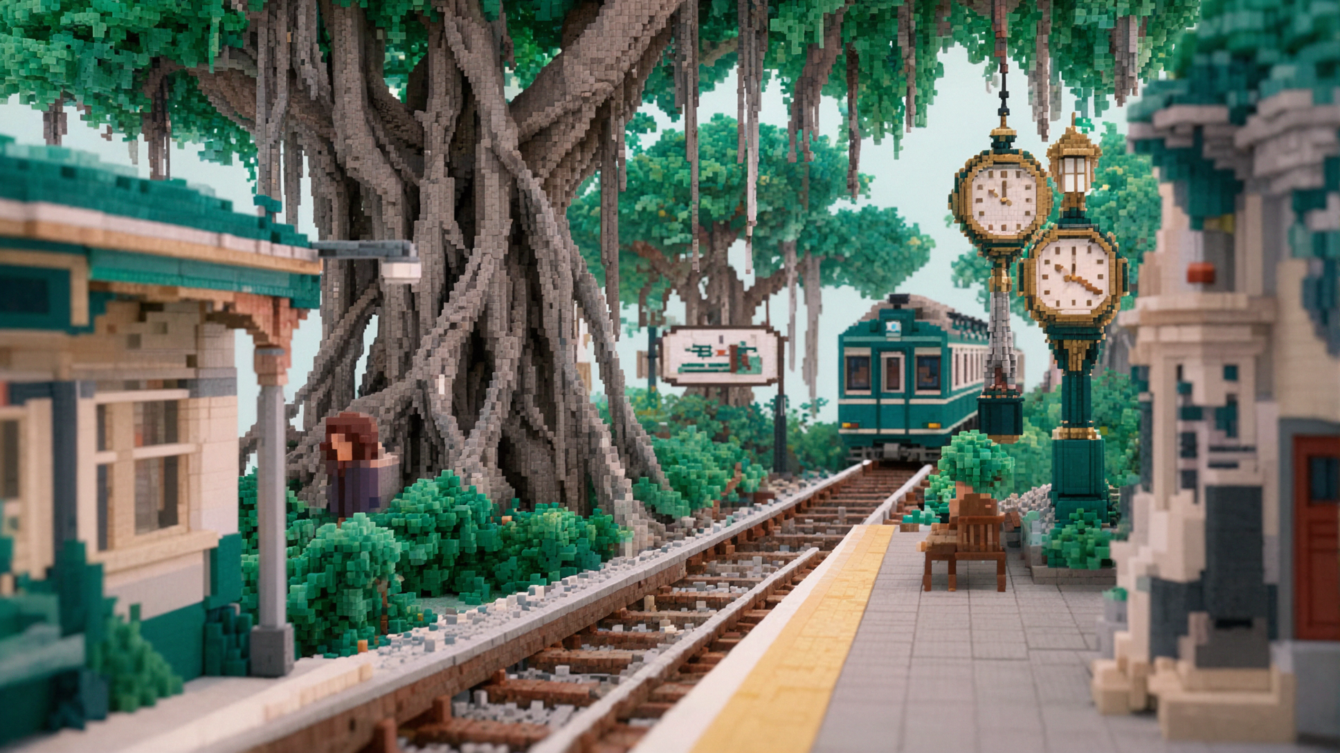 古木の駅 · ボクセルミニチュア