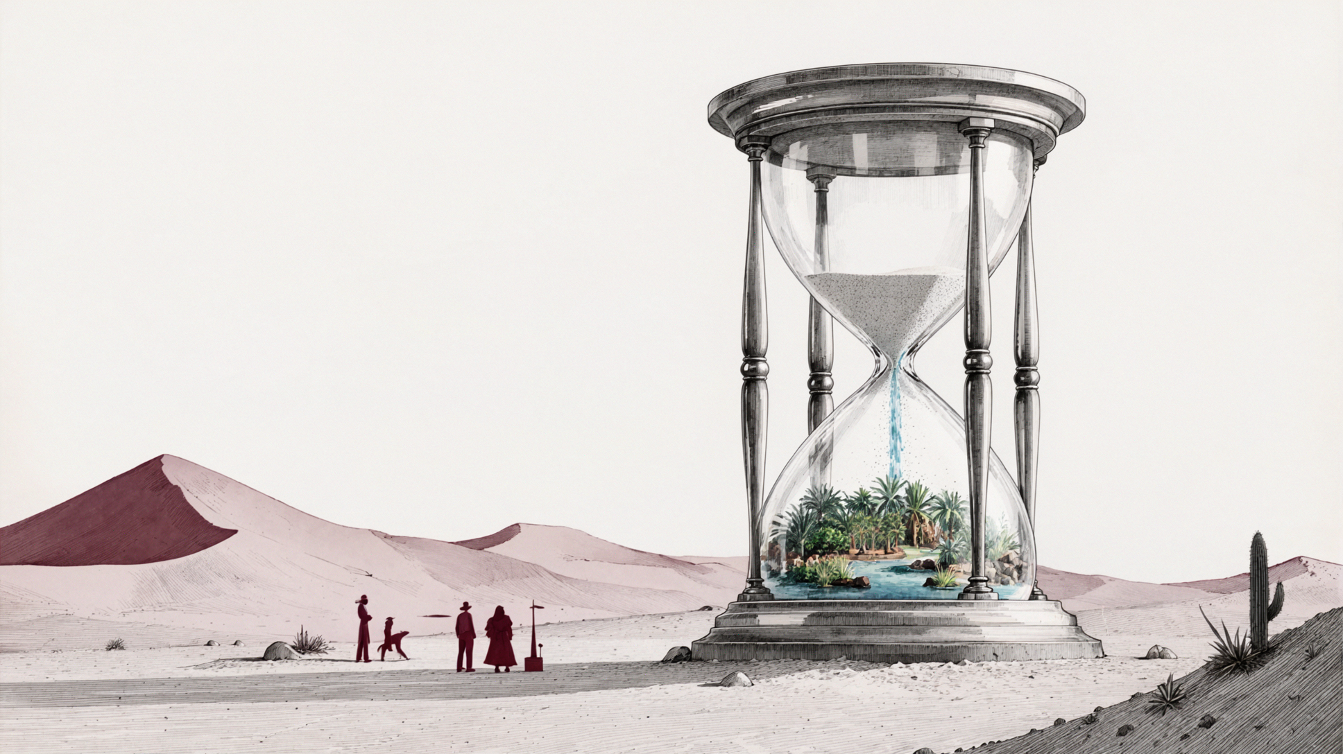 Oasis du sablier · Dessin au stylo