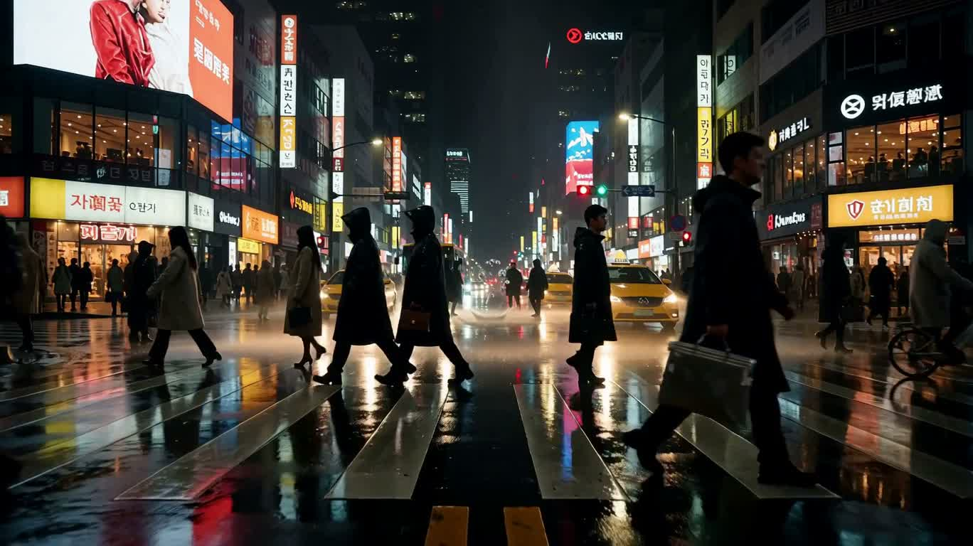 雨夜时间凝滞 — AI video creation