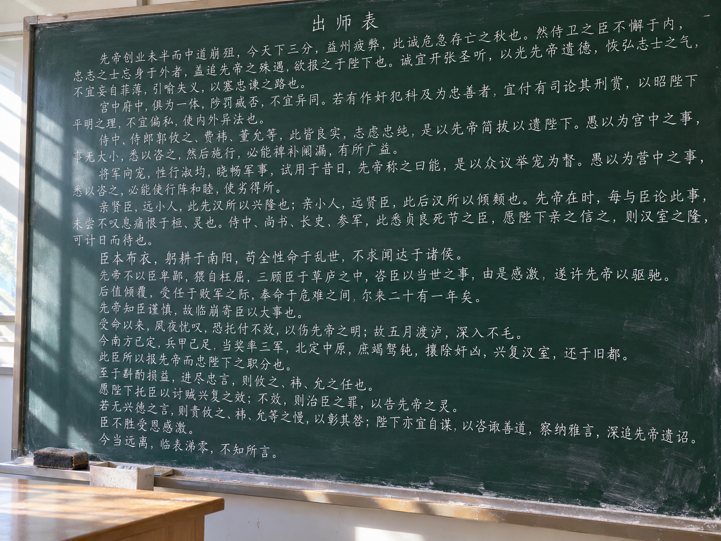 黑板上的出师表全文 — AI image creation