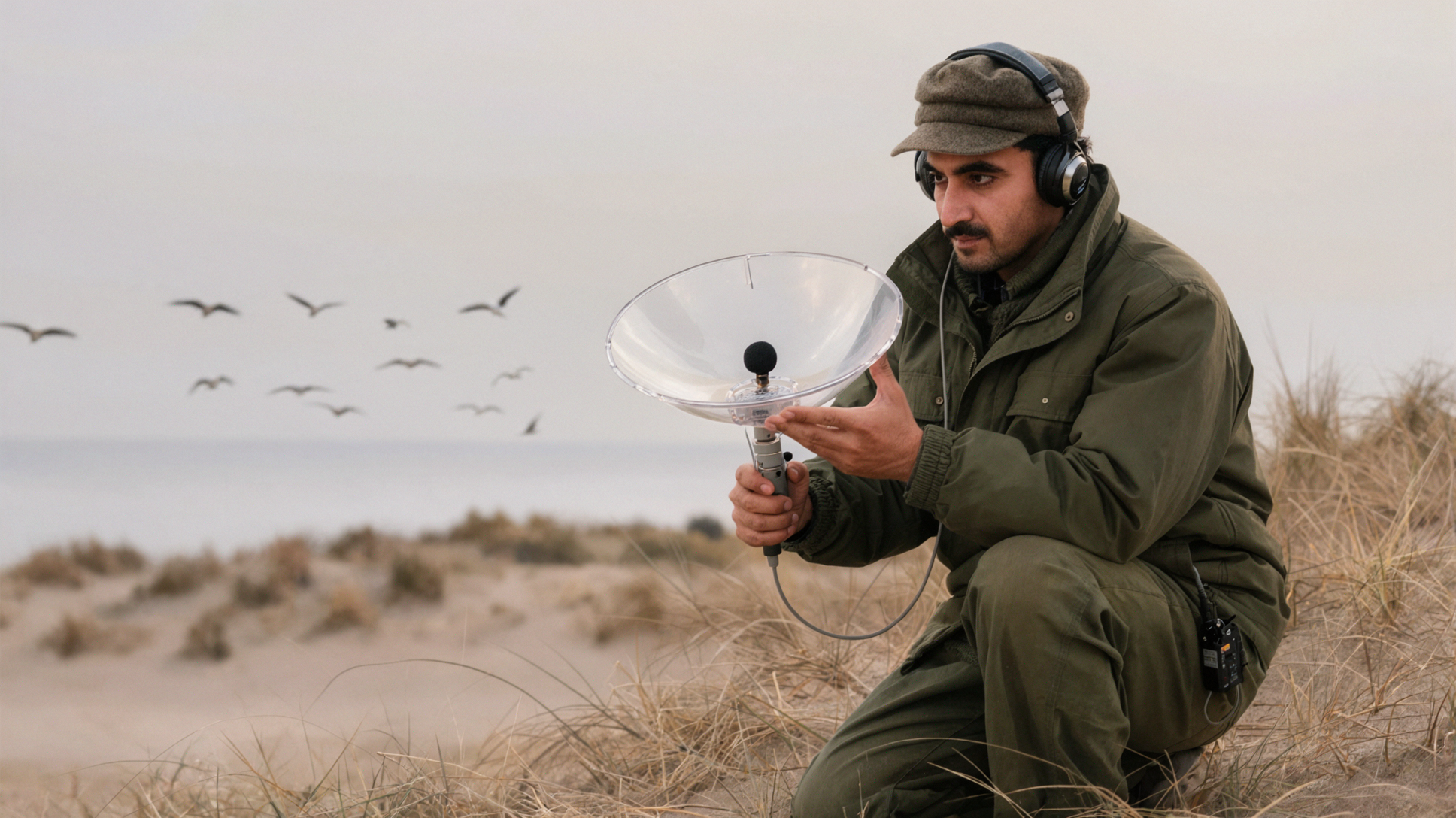 Écouter la migration · Dix secondes où le vent s'arrête — AI image creation