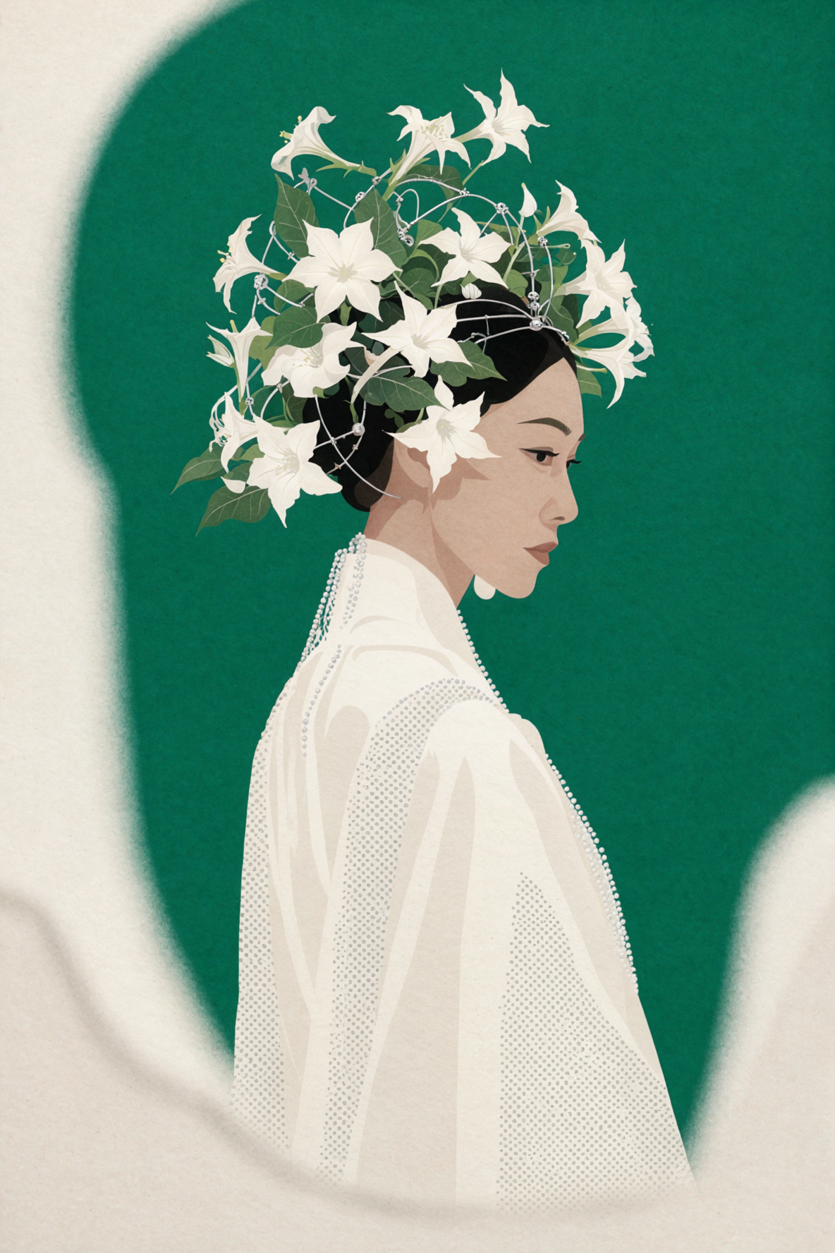 Couronne de clair de lune · Affiche sérigraphiée — AI image creation