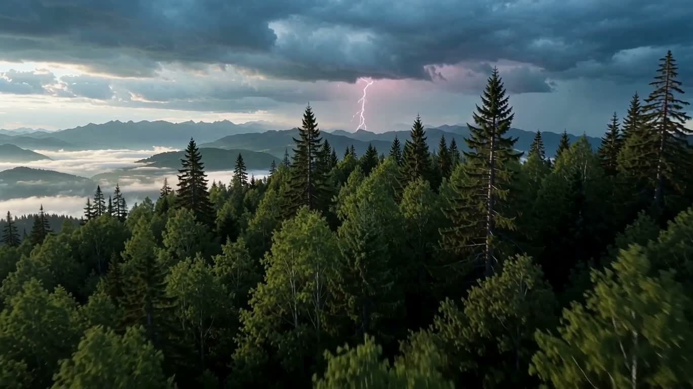 雷雲の頂に広がる幻想の森