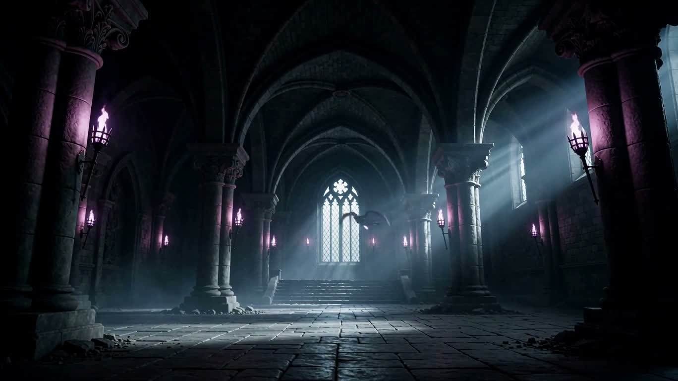Le vol de la succube en armure pourpre dans le donjon — AI video creation