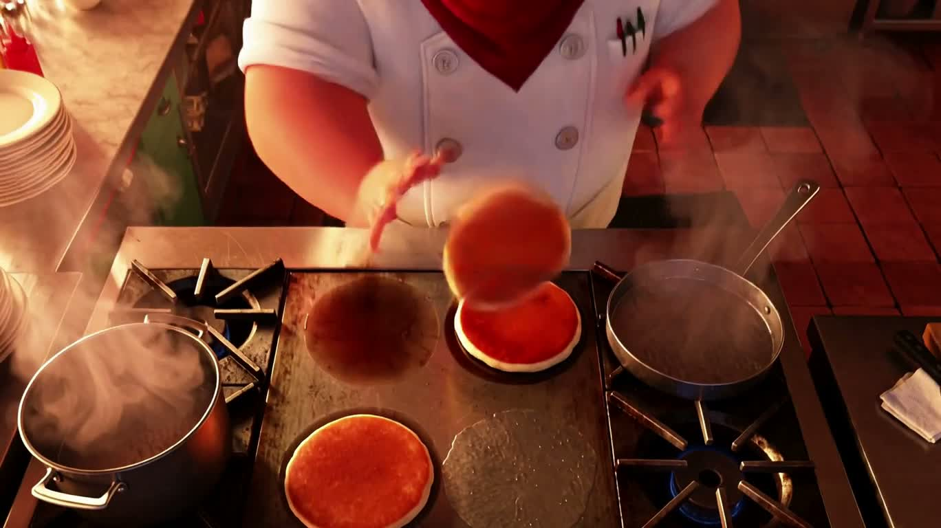 早餐厨房的煎饼大乱斗