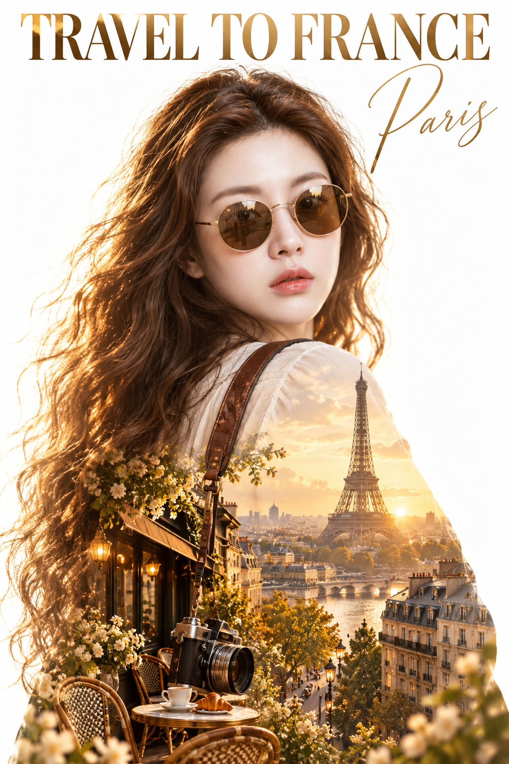 双曝风法国旅行高端海报 — AI image creation