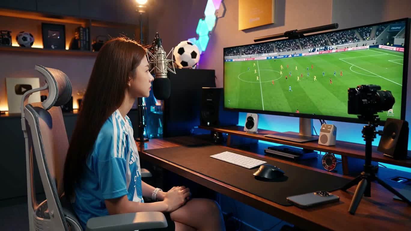 足球直播中的惊喜反应 — AI video creation