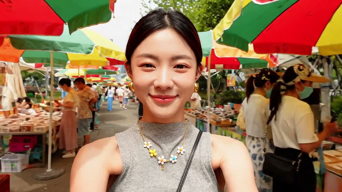 周日市集的翻转相机回忆 — AI video creation