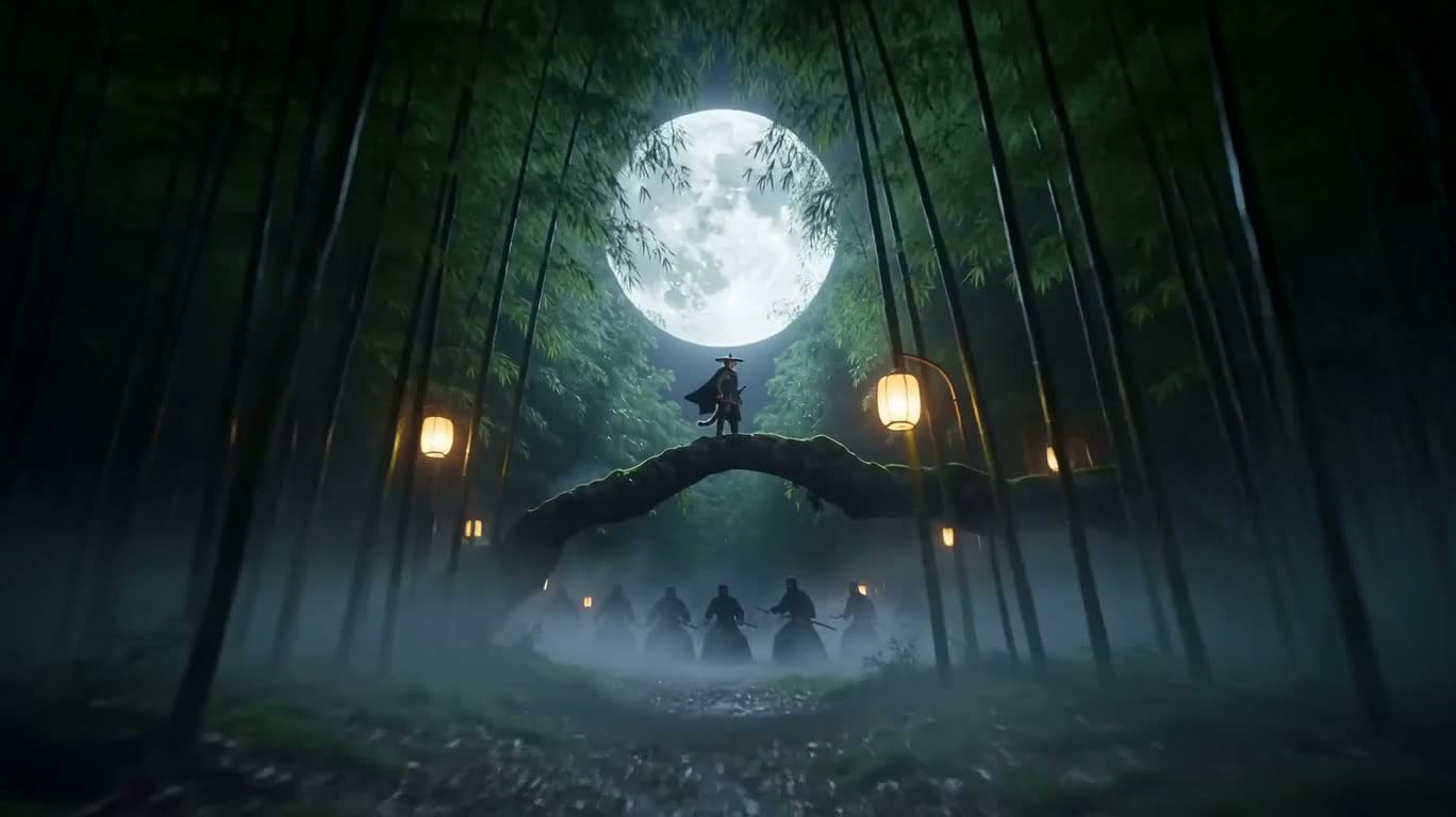 月下竹林猫侠 — AI video creation