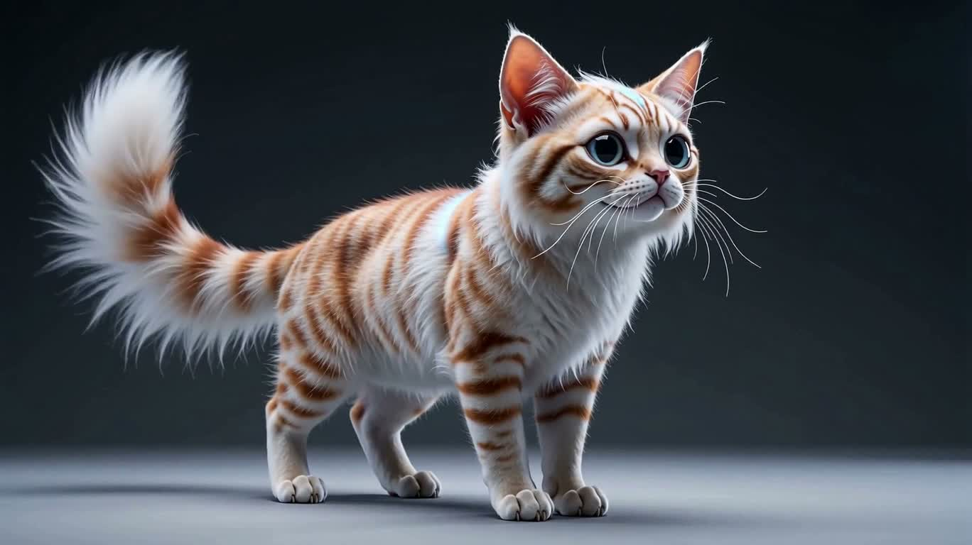ふわふわ異星猫の3Dコンセプト展示 — AI video creation