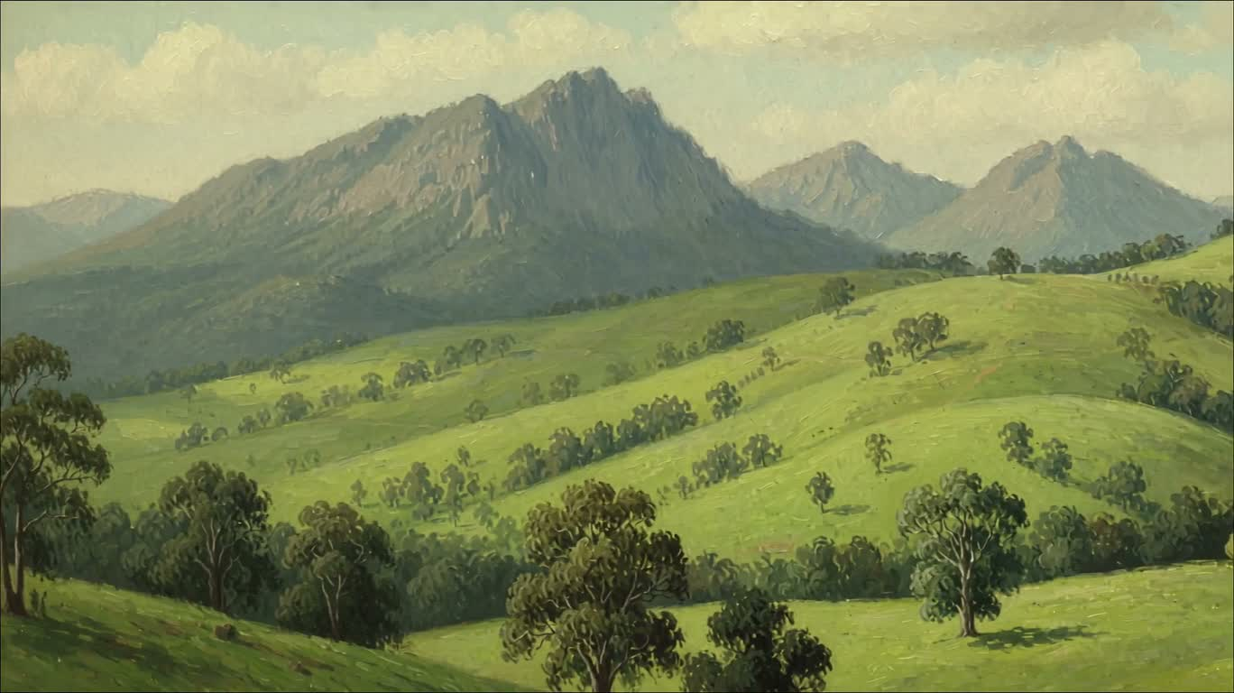 澳洲调性山林油画