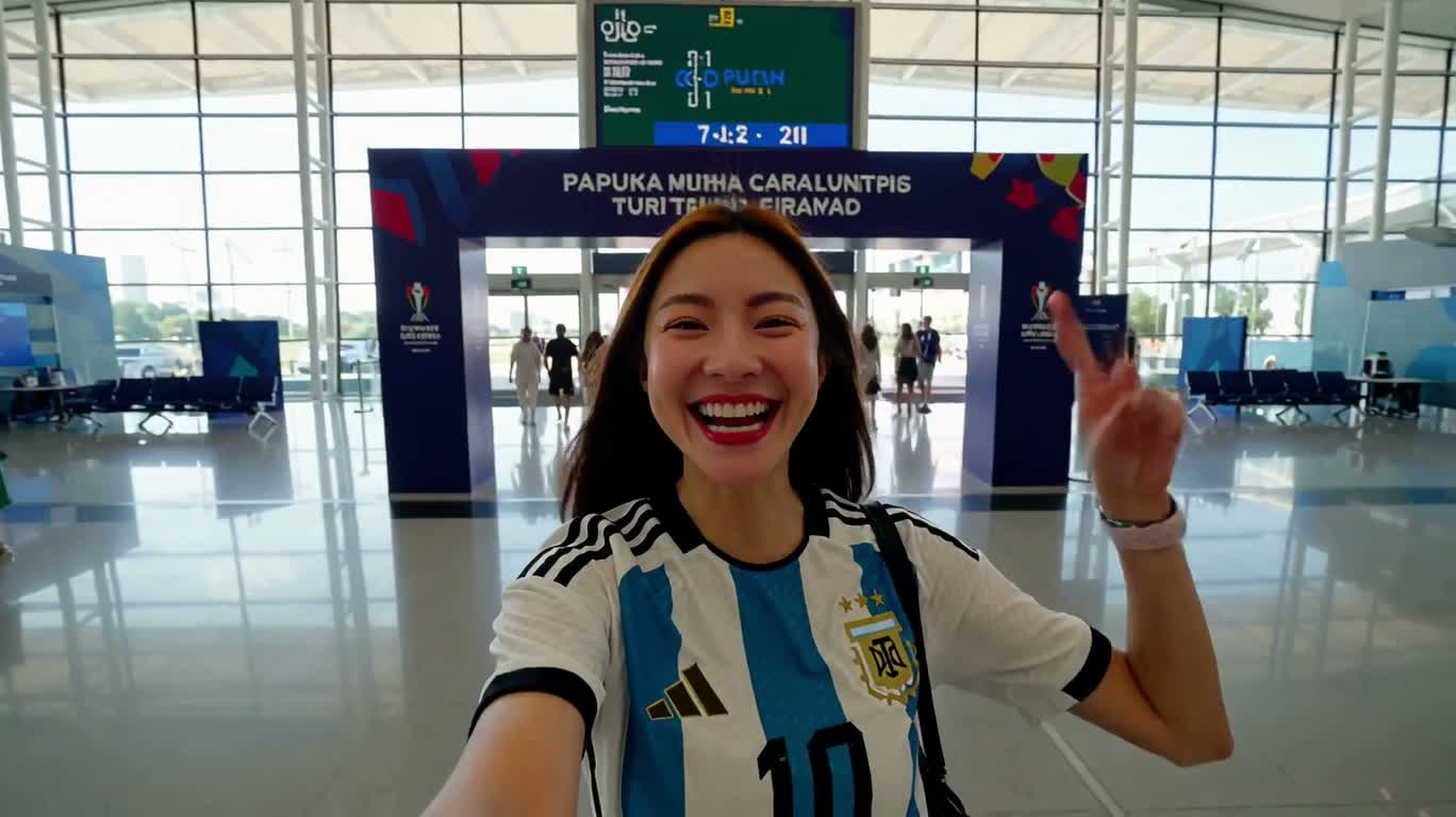 足球旅行博主的欢庆之旅 — AI video creation