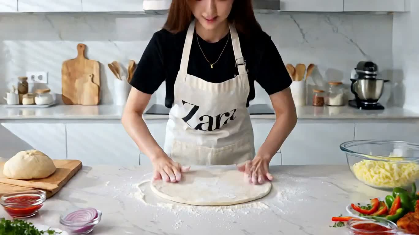 15秒极速鸡肉披萨制作 — AI video creation