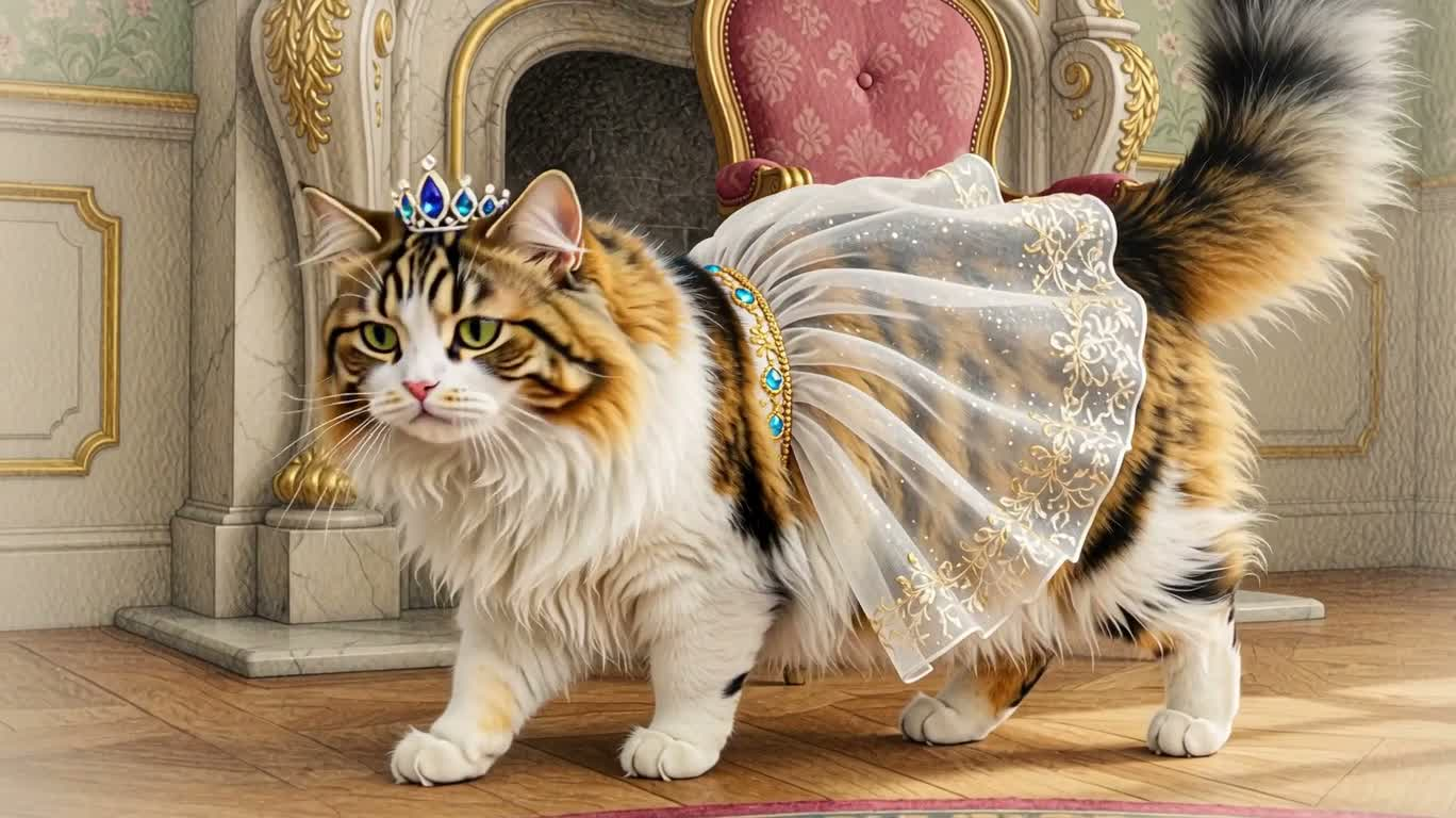 彩铅童话猫咪公主