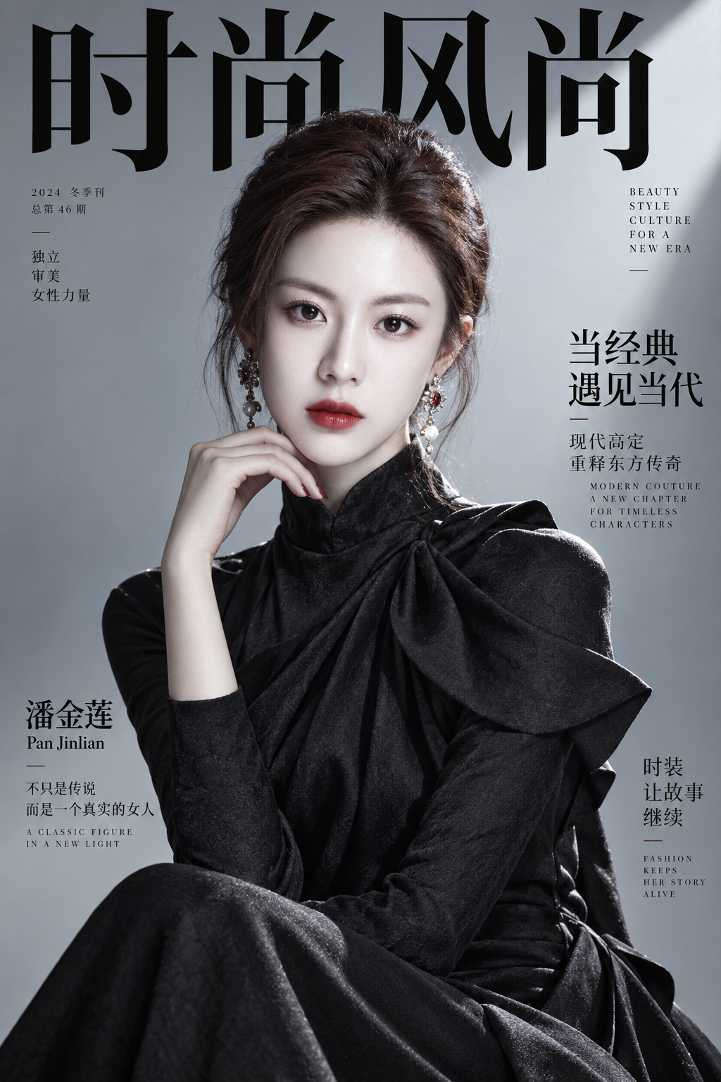 中国版封面潘金莲高定大片 — AI image creation