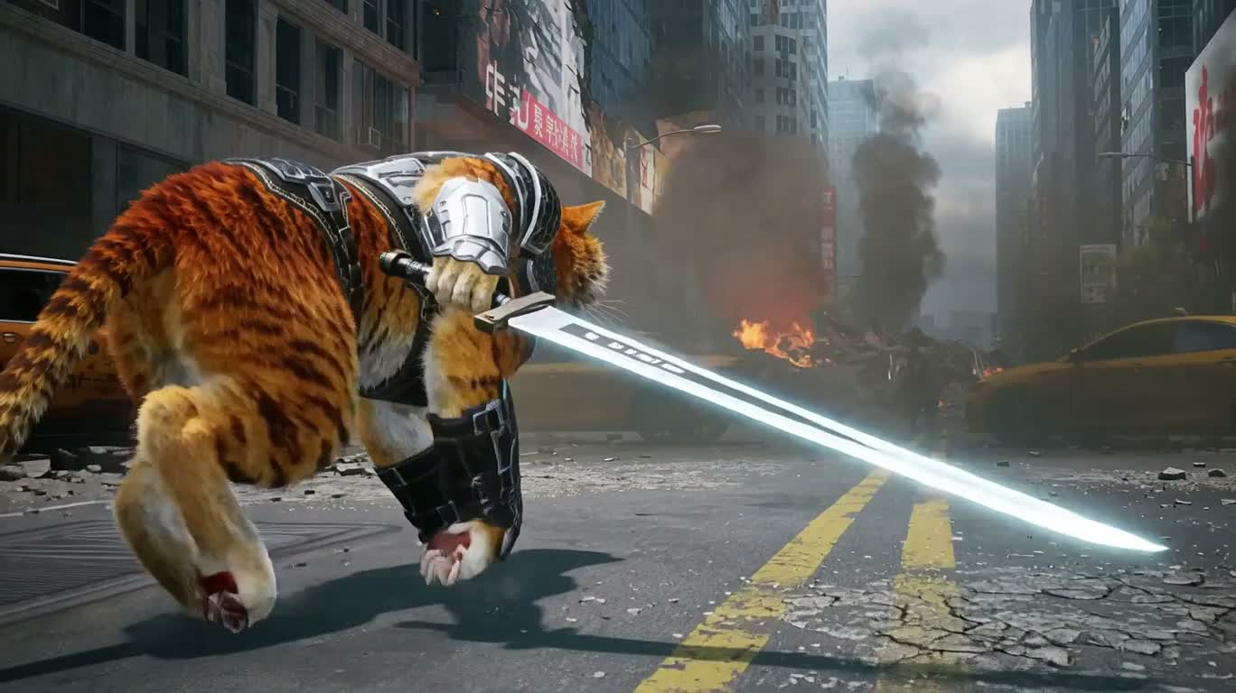 废墟都市猫狗激战 — AI video creation