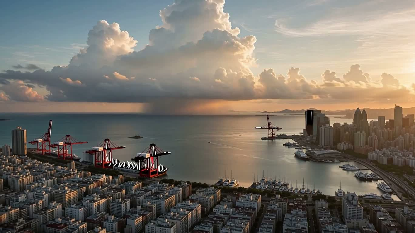 云端巨鲸降临城市 — AI video creation