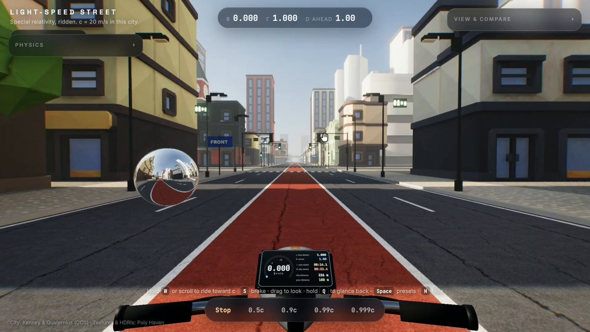 Relativity bike ride 3D explainer