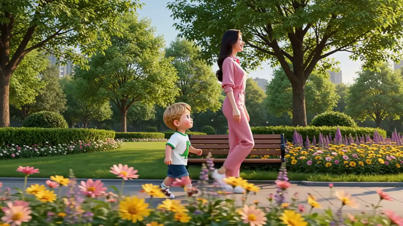 公园里的蝴蝶与花朵礼物 — AI video creation