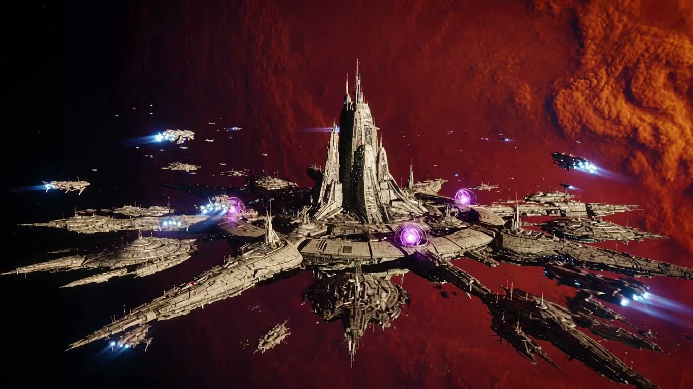 Orbital Floating City Above a Gas Giant — AI video creation
