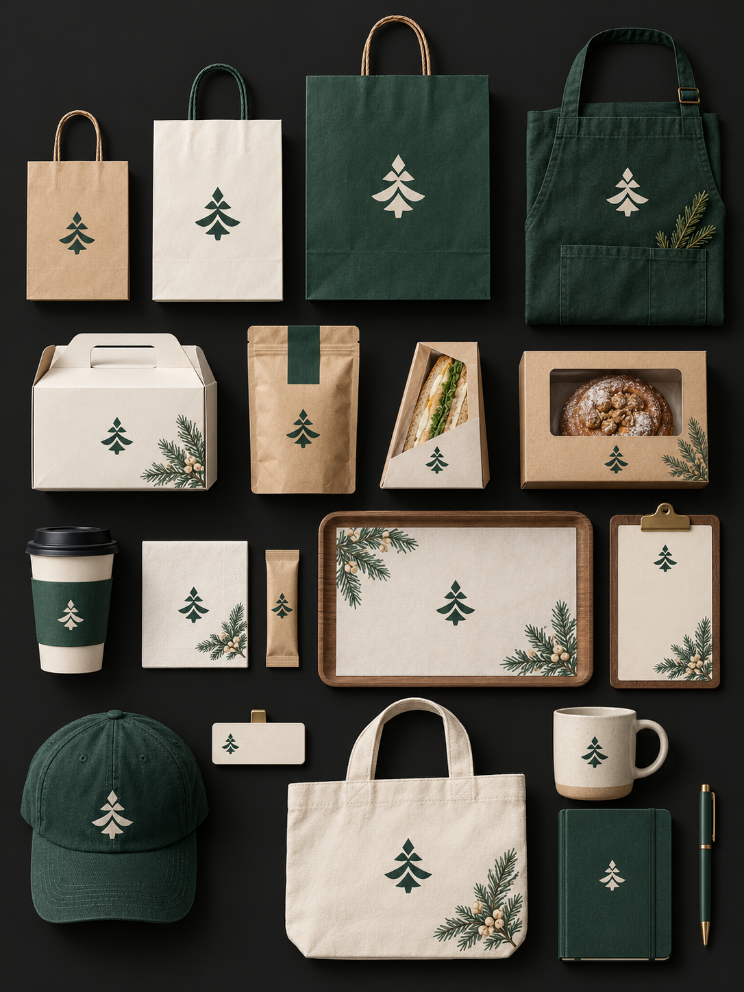 日式冬日咖啡馆全品类品牌样机 — AI image creation