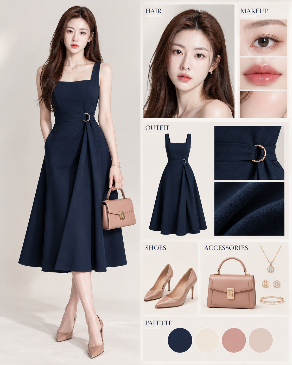 个人专属视觉身份与全身穿搭展示板 — AI image creation