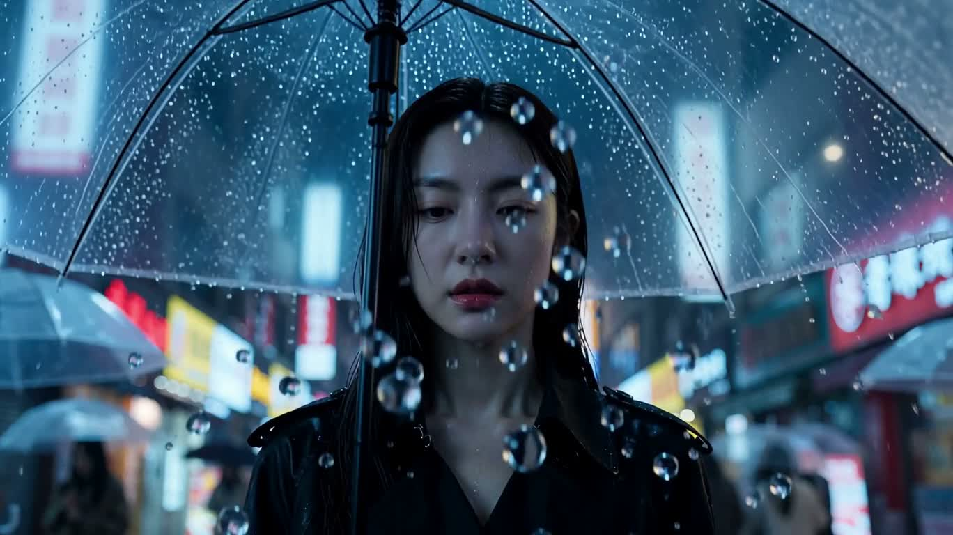 雨夜逆流的时间停格 — AI video creation