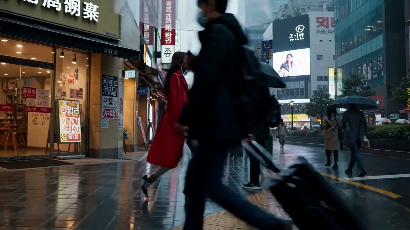 雨城红衣赛博女性