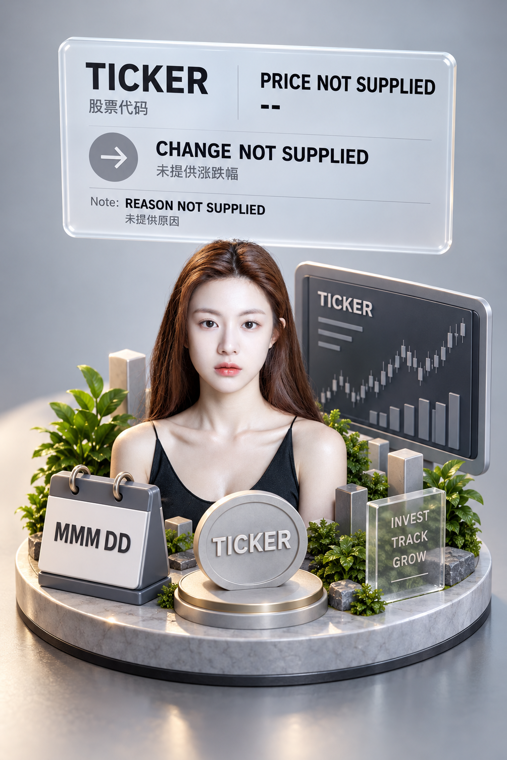 실시간 시장 데이터 아이소메트릭 미니어처 시각화 포스터 템플릿